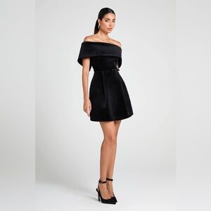 Nadine Merabi Carmen Black Dress Size XL 12 US